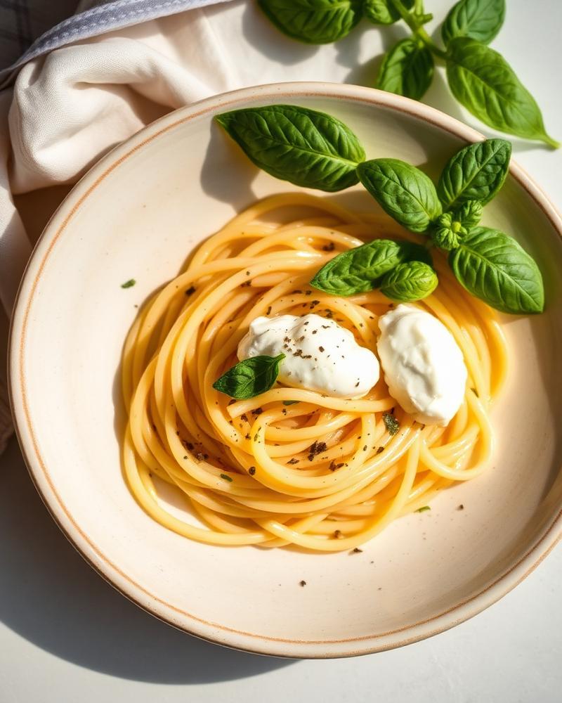 Pasta al Limone met Burrata